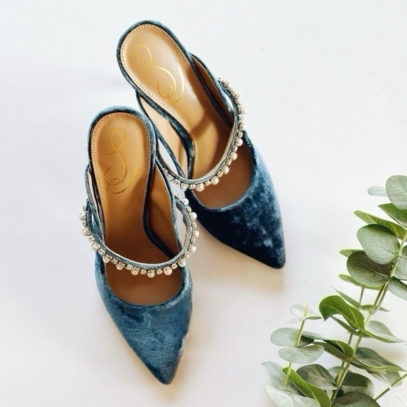 Sam Edelman Hyland Pointed Toe Mule in Sapphire 5.5 - Picture 2 of 9